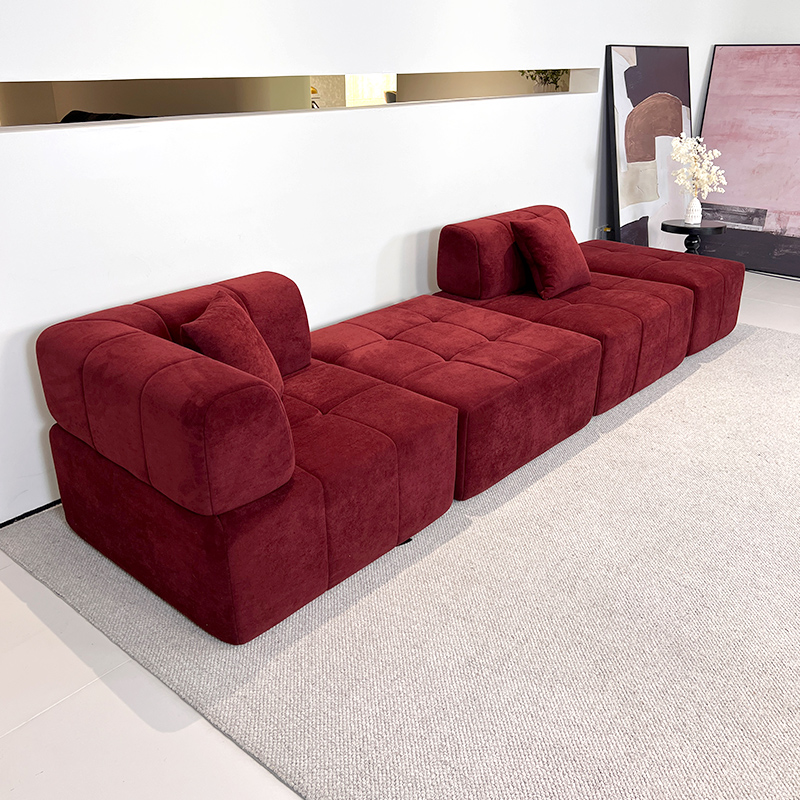 wholesale compression living room furniture modern sectional modular L shape linen velvet vacuum package compressed sofa set
