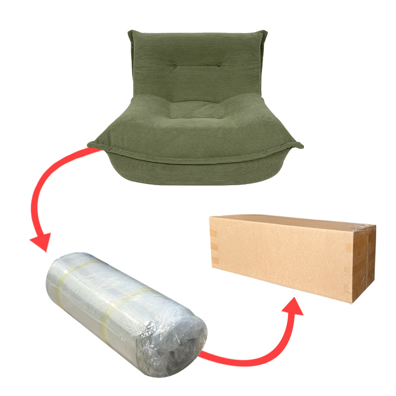 S234 Modern living room furniture compression high density sponge inflatable vacuum pack compression single lounge chair sofa cover