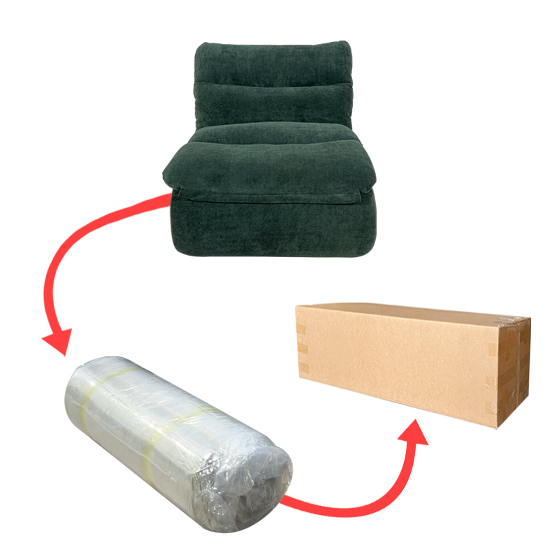 S237 Shunlinghang Wholesale Cheap Modern Living Room Home Furniture Compressible Vacuum Package Fabric Velvet Compressed Sofa Chair
