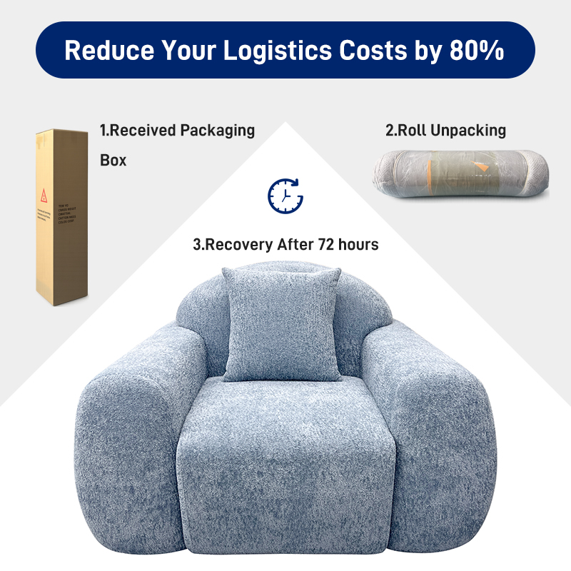 S225-1 OEM Foshan Factory Modern Fabric 35D Sponge Unit Sofa Vacuum Packaging Compression Apartment Furniture
